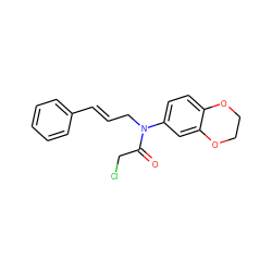 O=C(CCl)N(C/C=C/c1ccccc1)c1ccc2c(c1)OCCO2 ZINC000004204891