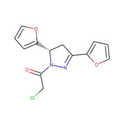 O=C(CCl)N1N=C(c2ccco2)C[C@H]1c1ccco1 ZINC000004204665