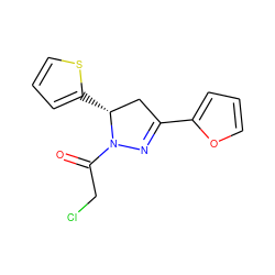 O=C(CCl)N1N=C(c2ccco2)C[C@H]1c1cccs1 ZINC000004204711