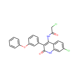 O=C(CCl)Nc1c(-c2cccc(Oc3ccccc3)c2)c(=O)[nH]c2cc(Cl)ccc12 ZINC000013801581