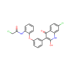 O=C(CCl)Nc1ccccc1Oc1cccc(-c2c(O)[nH]c3cc(Cl)ccc3c2=O)c1 ZINC000013801575