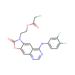 O=C(CCl)OCCn1c(=O)oc2cc3ncnc(Nc4ccc(F)c(F)c4)c3cc21 ZINC001772625638