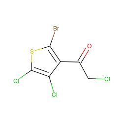 O=C(CCl)c1c(Br)sc(Cl)c1Cl ZINC000013528246