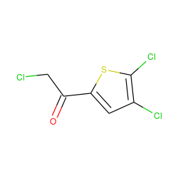 O=C(CCl)c1cc(Cl)c(Cl)s1 ZINC000000165457