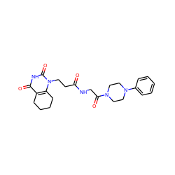 O=C(CCn1c2c(c(=O)[nH]c1=O)CCCC2)NCC(=O)N1CCN(c2ccccc2)CC1 ZINC000013860424