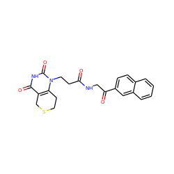 O=C(CCn1c2c(c(=O)[nH]c1=O)CSCC2)NCC(=O)c1ccc2ccccc2c1 ZINC000013860413