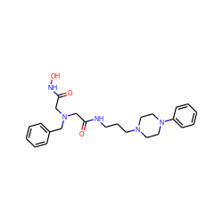 O=C(CN(CC(=O)NCCCN1CCN(c2ccccc2)CC1)Cc1ccccc1)NO ZINC000299821048