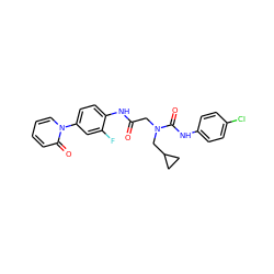 O=C(CN(CC1CC1)C(=O)Nc1ccc(Cl)cc1)Nc1ccc(-n2ccccc2=O)cc1F ZINC000034826043