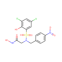 O=C(CN(Cc1ccc([N+](=O)[O-])cc1)S(=O)(=O)c1cc(Cl)cc(Cl)c1O)NO ZINC000013808287