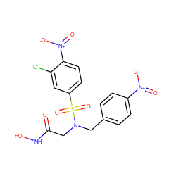 O=C(CN(Cc1ccc([N+](=O)[O-])cc1)S(=O)(=O)c1ccc([N+](=O)[O-])c(Cl)c1)NO ZINC000013808271