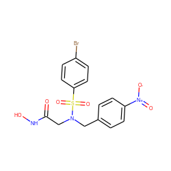 O=C(CN(Cc1ccc([N+](=O)[O-])cc1)S(=O)(=O)c1ccc(Br)cc1)NO ZINC000013808259