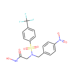 O=C(CN(Cc1ccc([N+](=O)[O-])cc1)S(=O)(=O)c1ccc(C(F)(F)F)cc1)NO ZINC000013561010