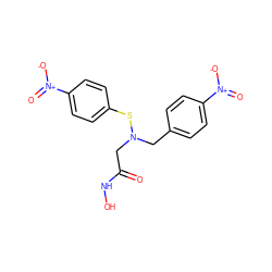 O=C(CN(Cc1ccc([N+](=O)[O-])cc1)Sc1ccc([N+](=O)[O-])cc1)NO ZINC000013808322