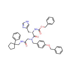 O=C(CN(Cc1ccc(OCc2ccccc2)cc1)C(=O)[C@H](Cc1c[nH]cn1)NC(=O)OCc1ccccc1)NCC1(c2ccccc2)CCCC1 ZINC000003937465