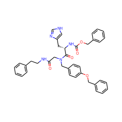 O=C(CN(Cc1ccc(OCc2ccccc2)cc1)C(=O)[C@H](Cc1c[nH]cn1)NC(=O)OCc1ccccc1)NCCc1ccccc1 ZINC000026819208