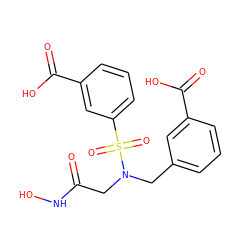 O=C(CN(Cc1cccc(C(=O)O)c1)S(=O)(=O)c1cccc(C(=O)O)c1)NO ZINC001772607737