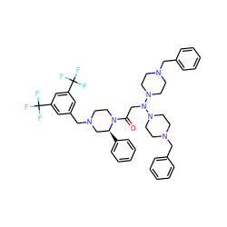 O=C(CN(N1CCN(Cc2ccccc2)CC1)N1CCN(Cc2ccccc2)CC1)N1CCN(Cc2cc(C(F)(F)F)cc(C(F)(F)F)c2)C[C@@H]1c1ccccc1 ZINC000095610730