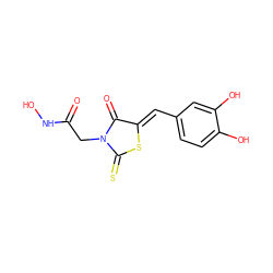 O=C(CN1C(=O)/C(=C/c2ccc(O)c(O)c2)SC1=S)NO ZINC000299838777