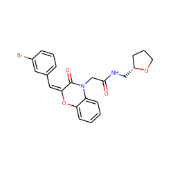 O=C(CN1C(=O)/C(=C\c2cccc(Br)c2)Oc2ccccc21)NC[C@@H]1CCCO1 ZINC000015936766