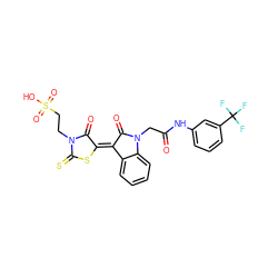 O=C(CN1C(=O)/C(=C2/SC(=S)N(CCS(=O)(=O)O)C2=O)c2ccccc21)Nc1cccc(C(F)(F)F)c1 ZINC000001814511