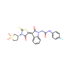 O=C(CN1C(=O)/C(=C2\SC(=S)N([C@@H]3CCS(=O)(=O)C3)C2=O)c2ccccc21)Nc1ccc(F)cc1 ZINC000017595962