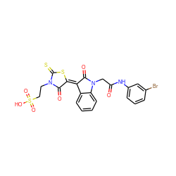 O=C(CN1C(=O)/C(=C2\SC(=S)N(CCS(=O)(=O)O)C2=O)c2ccccc21)Nc1cccc(Br)c1 ZINC000001904079