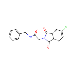 O=C(CN1C(=O)[C@H]2CC=C(Cl)C[C@H]2C1=O)NCc1ccccc1 ZINC000000270824