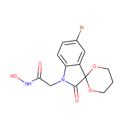 O=C(CN1C(=O)C2(OCCCO2)c2cc(Br)ccc21)NO ZINC000096258366