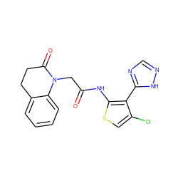 O=C(CN1C(=O)CCc2ccccc21)Nc1scc(Cl)c1-c1ncn[nH]1 ZINC000066077418