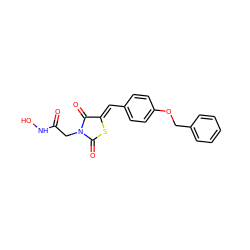 O=C(CN1C(=O)S/C(=C\c2ccc(OCc3ccccc3)cc2)C1=O)NO ZINC000040939960