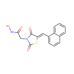 O=C(CN1C(=O)S/C(=C\c2cccc3ccccc23)C1=O)NO ZINC000045497533