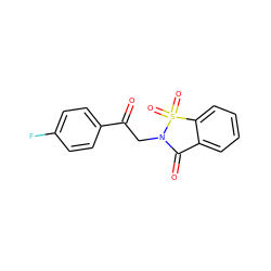 O=C(CN1C(=O)c2ccccc2S1(=O)=O)c1ccc(F)cc1 ZINC000000156549