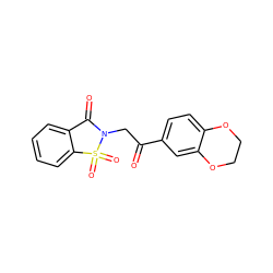 O=C(CN1C(=O)c2ccccc2S1(=O)=O)c1ccc2c(c1)OCCO2 ZINC000001034650