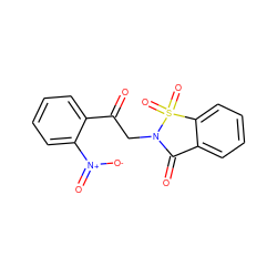 O=C(CN1C(=O)c2ccccc2S1(=O)=O)c1ccccc1[N+](=O)[O-] ZINC000103243890