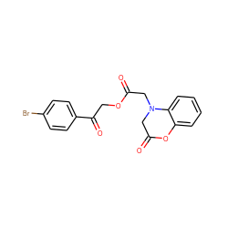 O=C(CN1CC(=O)Oc2ccccc21)OCC(=O)c1ccc(Br)cc1 ZINC000001800538