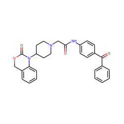 O=C(CN1CCC(N2C(=O)OCc3ccccc32)CC1)Nc1ccc(C(=O)c2ccccc2)cc1 ZINC000003818351