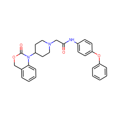 O=C(CN1CCC(N2C(=O)OCc3ccccc32)CC1)Nc1ccc(Oc2ccccc2)cc1 ZINC000013612698