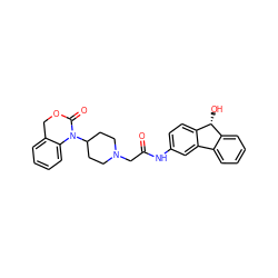 O=C(CN1CCC(N2C(=O)OCc3ccccc32)CC1)Nc1ccc2c(c1)-c1ccccc1[C@H]2O ZINC000013612815