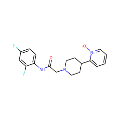 O=C(CN1CCC(c2cccc[n+]2[O-])CC1)Nc1ccc(F)cc1F ZINC000035075425