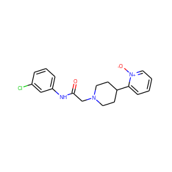 O=C(CN1CCC(c2cccc[n+]2[O-])CC1)Nc1cccc(Cl)c1 ZINC000038149996