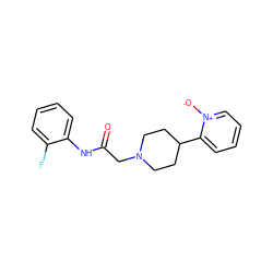 O=C(CN1CCC(c2cccc[n+]2[O-])CC1)Nc1ccccc1F ZINC000038149997