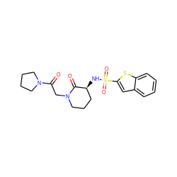 O=C(CN1CCC[C@H](NS(=O)(=O)c2cc3ccccc3s2)C1=O)N1CCCC1 ZINC000038652778