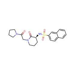 O=C(CN1CCC[C@H](NS(=O)(=O)c2ccc3ccccc3c2)C1=O)N1CCCC1 ZINC000003989079