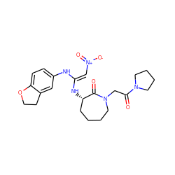 O=C(CN1CCCC[C@H](N/C(=C/[N+](=O)[O-])Nc2ccc3c(c2)CCO3)C1=O)N1CCCC1 ZINC000101060759