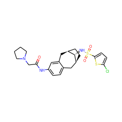 O=C(CN1CCCC1)Nc1ccc2c(c1)C[C@H]1CC[C@@H](C2)[C@H]1NS(=O)(=O)c1ccc(Cl)s1 ZINC000028348875