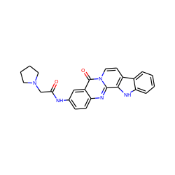 O=C(CN1CCCC1)Nc1ccc2nc3c4[nH]c5ccccc5c4ccn3c(=O)c2c1 ZINC000049783963