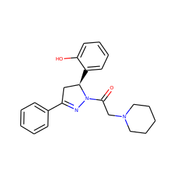 O=C(CN1CCCCC1)N1N=C(c2ccccc2)C[C@H]1c1ccccc1O ZINC000299870157