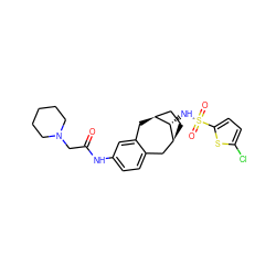 O=C(CN1CCCCC1)Nc1ccc2c(c1)C[C@H]1CC[C@@H](C2)[C@H]1NS(=O)(=O)c1ccc(Cl)s1 ZINC000028341229