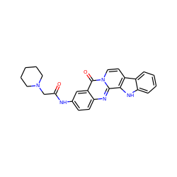 O=C(CN1CCCCC1)Nc1ccc2nc3c4[nH]c5ccccc5c4ccn3c(=O)c2c1 ZINC000049784060