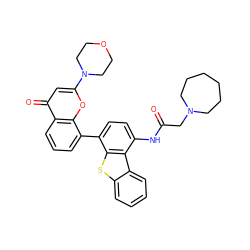 O=C(CN1CCCCCC1)Nc1ccc(-c2cccc3c(=O)cc(N4CCOCC4)oc23)c2sc3ccccc3c12 ZINC000101696536